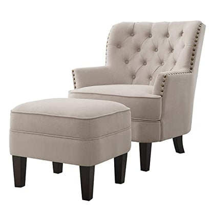 Rosevera Hardy Home Office Chair with Height Adjustability and Button Tufting, Large, Beige - color: Beige