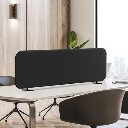 DECOLAB Desk Divider, Movable Desk Partition 48"x18", Midnight | Table Top Privacy Panel. For Home Office, Student, Classroom, Study. Free Standing. No Drill. - color: Midnight