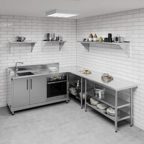 AmGood 16 in. x 60 in. Stainless Steel Wall Shelf | NSF | Metal Shelving | Garage, Laundry, Storage, Utility Room | Restaurant, Commercial Kitchen - size: 16 in. x 60 in.