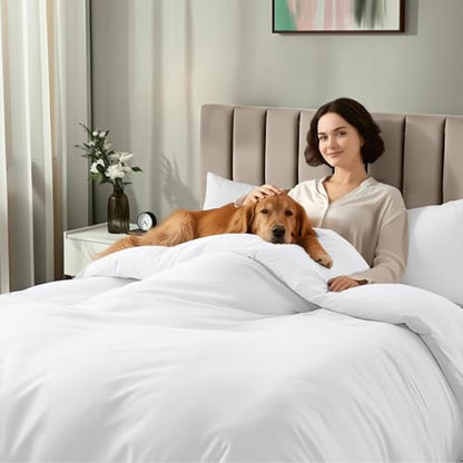 Utopia Bedding Duvet Cover Full with Fitted Sheet (54x75) - 2 Pillow Case (20x30) - All Season Luxury Bed in a Bag with Zippered Duvet Cover - No Comforter (White) - color: White, size: Full - Duvet Cover with Fitted Sheet