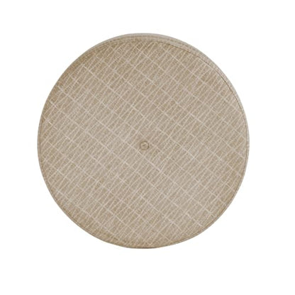 HomePop 24" Large Round Storage Ottoman - Tan Geometric Pattern - color: Tan Geometric Pattern