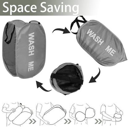 Pack of 2 Pop Up Laundry Hamper, Collapsible Laundry Baskets Dirty Clothes Hampers, Sapce Saving for Apartments, Bedroom, Laundry Room, Gray - color: Grey - 2Pack