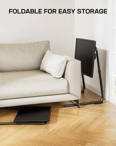 TV Tray - TV Table for Eating, Folding Table Trays with 6 Height & 3 Tilt Angle, TV Tray Table with Cup Holder, Dinner Tray for Eating or Working on Couch, Bed, Living Room, Home & Office - size: 1pcs