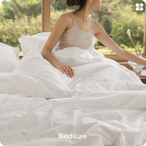 Bedsure PureWoven 100% Cotton Slub Weave Duvet Cover Set, Twin Size, 2-PC | Luxury Linen-Like Textured Bedding Set, Double-Stitched, Easy to Change with Zipper Closure, Slub Coconut White, 68" x 90" - color: 30 - Slub Coconut White (No Comforter), size: T