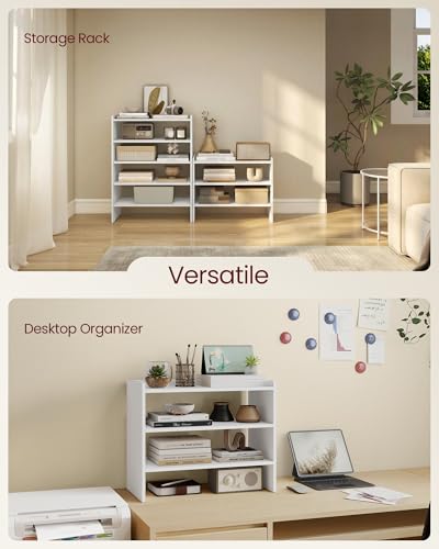 VASAGLE Shoe Rack for Closet, Stackable Organizer Shelf | Stackable Shoe Organizer Shelf for Entryway, 3 Tiers, 11.7 x 24.4 x 21.3 Inches, White, CUSTOS Collection, ULBS063WZ01S - size: 3 Tiers (24.4"W)