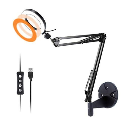 Wall Mount Light, 6'' USB Ring Light with Wall Swivel Mount for YouTube Task Craft Architect Drafting Repair Makeup- Acetaken