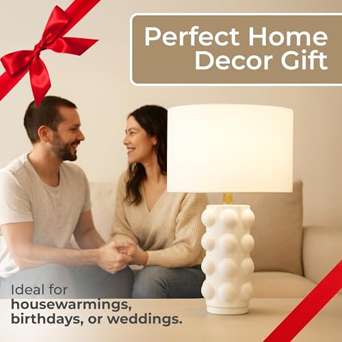 Sagebrook Home Ceramic 22" Bubble Table Lamp, White - color: White, size: 22.0" H