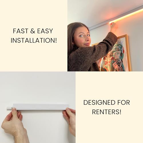 The 16.4FT/5M Modular Channel Assembly Kit for The Concealment of LED Strip Lighting Surface Mounted Cove Light Wall Washer Lighting Decor (Covers 16 ft / 5 m) - size: Covers 16 ft