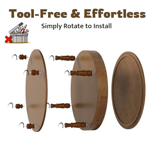 31.5" Round Coffee Table with Storage, 2 Tier Modern Center Table, Adjustable Leveling Feet, Easy Assembly, Wood Coffee Table for Living Room, Apartment, Small Space. (Walnut) - color: Walnut-n