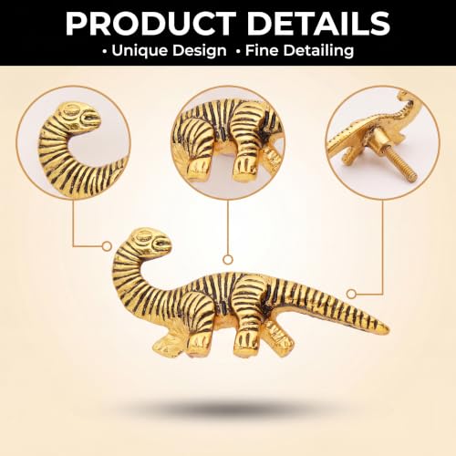 Indian Shelf Set of 3 Dinosaur Wall Hooks for Kids Nursery and Towels - style: Diplodocus