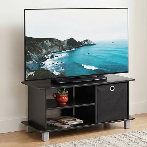 3-Tier Entertainment Center, Open Shelf TV Console for TV up to 33 Inch with Bin Drawers, TV Stand, for Living Room, Bedroom, Espresso - color: Espresso, size: Fit TV up to 46 in