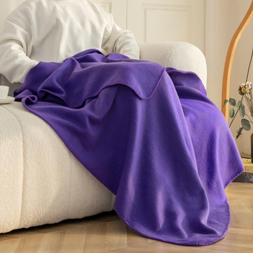 CAI TENG Fleece Throw Blanket Pack of 6 Blankets Bulk for Couch Bed 50x60 Kids Blanket Polar Fleece Fabric Soft Cozy Travel Blankets Lightweight Small Throws Baby Wedding Gifts Yard Purple - color: Purple
