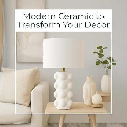 Sagebrook Home Ceramic 22" Bubble Table Lamp, White - color: White, size: 22.0" H