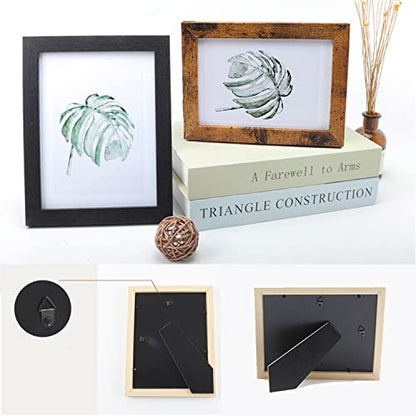 xnlkros Picture Frame Set 10 pack, Farmhouse Photo Frames, Gallery Wall Frame Collage, 8x10 5x7 4x6 Frames in 3 Different Finishes Picture Frames For Wall or Desk,Rustic Black - color: Rustic Black