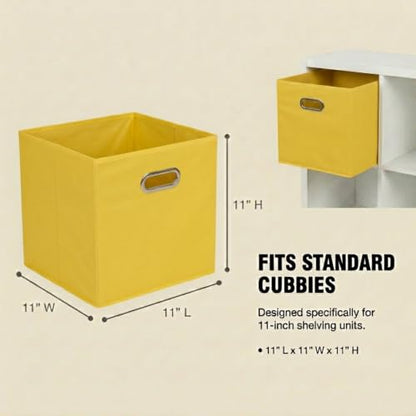 Household Essentials 6 ct Open Fabric Cube Storage Bins, Golden Yellow - color: Golden Yellow, size: 11” L x 11” W x 11” H