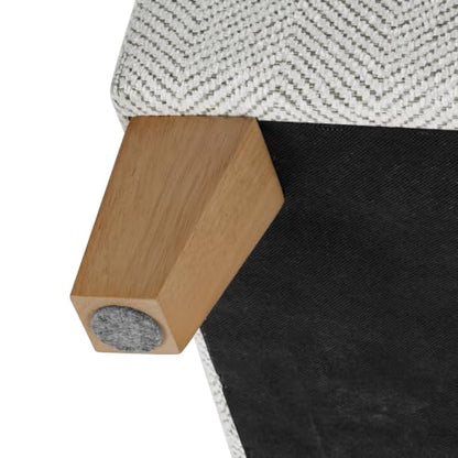 HomePop 24" Medium Storage Ottoman - Cream Chevron Woven - color: Cream Chevron Woven