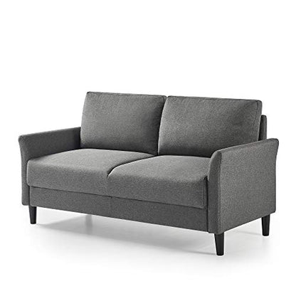 ZINUS Jackie Loveseat Sofa, Easy, Tool-Free Assembly, Dark Grey - color: Dark Grey, style: Loveseat