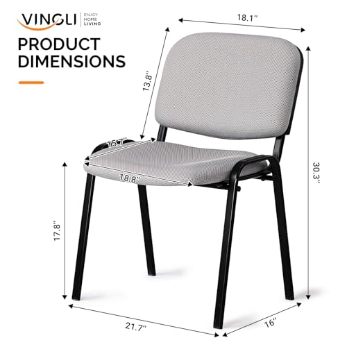 VINGLI 10-Pack Waiting Room Chairs, Stackable Chair for Office, Mesh-Grey | Stacking Chairs, Armless Church Chairs, Space-saving, Guest & Reception, Office Lobby, Business Hall - color: Mesh-grey, size: 10-pack