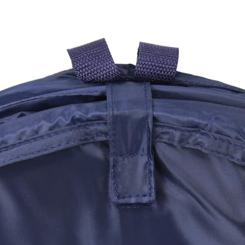 Pop-up Laundry Hamper, Navy Blue, Polyester Taffeta with Spiral Steel Frame, Foldable with Zippered Lid