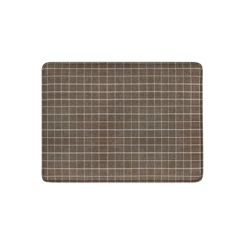 Spatial Order 24" Dinah Collection Storage Ottoman - Brown Windowpane Fabric - color: Brown Windowpane Fabric