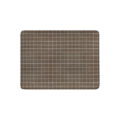 Spatial Order 24" Dinah Collection Storage Ottoman - Brown Windowpane Fabric - color: Brown Windowpane Fabric