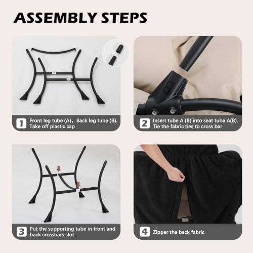 Lazy Chair with Folding Ottoman,Leisure Sofa Chair,Soft Fabric Armchair with Armrests and Side Pockets, Reading Chair with Footrest for Living Room, Bedroom, Office (Plush Black) - color: Plush Black