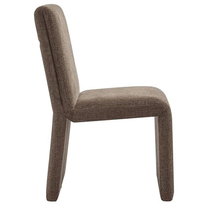 Modway Emory Fabric Slipper Dining Chair in Mocha – Upholstered Armless Dining Side Chair – Versatile Modern Accent Chair or Vanity Chair - color: Mocha