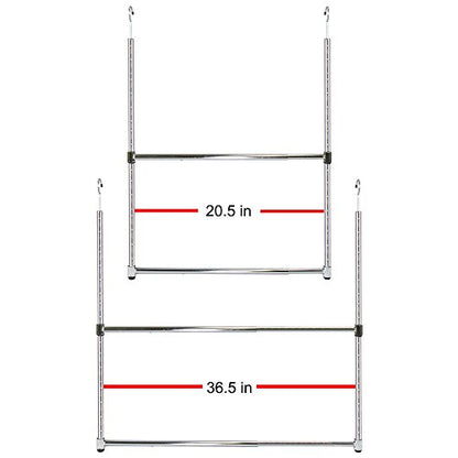 Oceanstar ACR1538C 2-Tier Portable Adjustable Rod Closet Hanger, Chrome