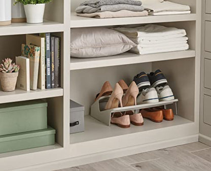 Joseph Joseph Shoe-In 2-Tier Space-saving Shoe Rack Organiser, holds up to 6 pairs, Ecru - size: Large
