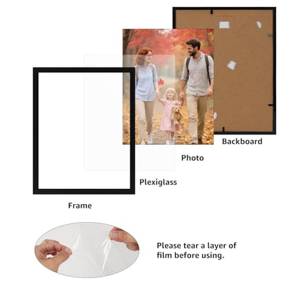 Giftgarden 8x10 Picture Frame Black Set of 16, Lightweight 8 by 10 Photo Frames Bulk for Gallery, Office, Living Room Wall Hanging and Tabletop Display - color: Black*16, size: 8x10