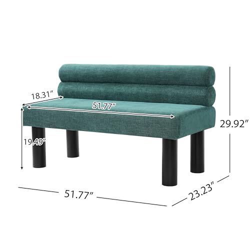 Christopher Knight Home Wally Fabric Upholstered Dining Bench, Long Dining Room Chair, Wooden Entryway Bench, Bedroom End of Bed Bench, Teal Green+Black - color: Teal Green+black
