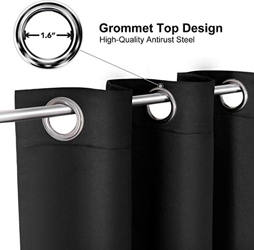 ChrisDowa Blackout Curtains for Bedroom and Living Room 40 Inches Long | 2 Panels Set, Thermal Insulated, Light Blocking, Room Darkening, Grommet, Window Drapes, Black, 29 x 40 Inch - color: Black, size: 29"W x 40"L (Pack of 2)