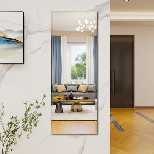 wall Mirror Full Length,56X21FullL ength Mirrorwallmounted, | Bedroom/wall/Bathroom/Makeup Area/Cloakroom (56 * 21 Inch) - size: 56"L x 21"W