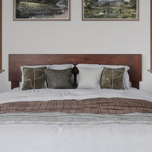 AFI, Orlando Full Adjustable Modern Solid Wood Panel Headboard, Walnut - color: Walnut, size: Full