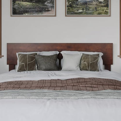 AFI, Orlando Full Adjustable Modern Solid Wood Panel Headboard, Walnut - color: Walnut, size: Full