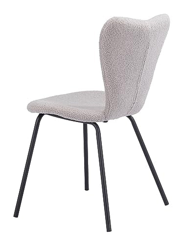 Zuo Thibideaux Dining Chair (Set of 2) Light Gray, Gray Dining Chair, Stackable for Space Saving Storage, Plywood, Indoor Dining, 20.1" W x 20.1" D x 32.7" H