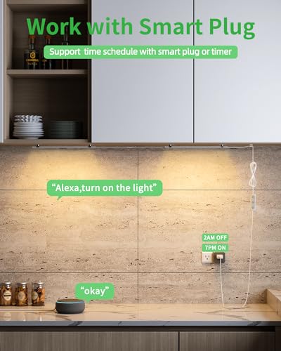 Under Cabinet Lighting Plug-in, Dimmable, 3pcs 12 Inch, 3000K - color: Warm, size: No motion sensor-3 pack