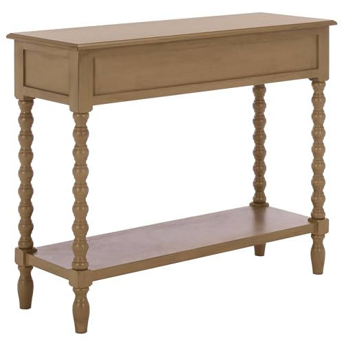SAFAVIEH Furniture - Athena 2-Drawer Console Table - Desert Brown - Solid Wood - Farmhouse Classic Design - Ideal for Entryway, Living Room, Hallway, 35.5" W x 13" D x 29.5" H (CNS5702F) - color: Desert Brown