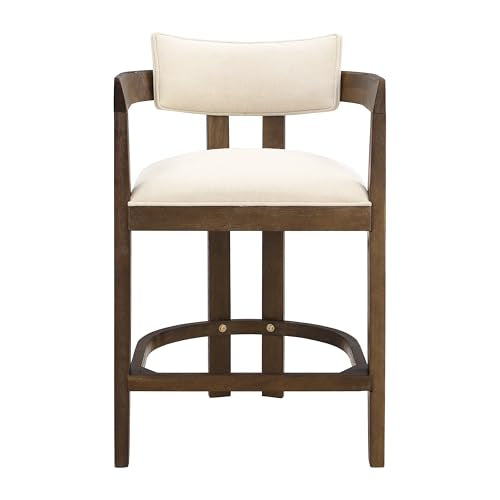 Christopher Knight Home Ryland Bar Table and Chairs Set of 2, 3 Piece Bar Table Set with Upholstered Counter Stool, Rubberwood Counter Height Dining Set for 2, Walnut+Beige