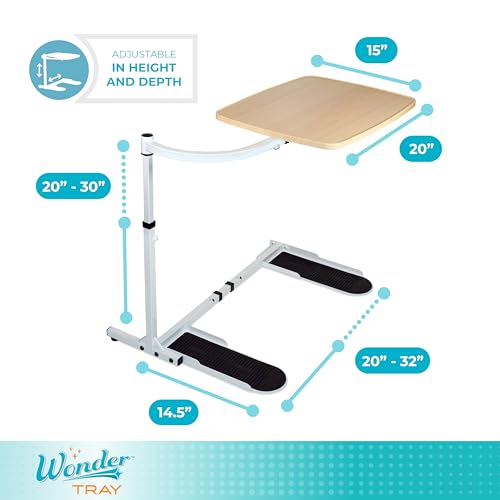 Stander Wonder Tray, Adjustable Swivel Table, Large Laptop Stand, Couch Desk, Side Tables & Gaming Bench, TV-Trays for Eating on Couches, Chairs, Recliners, Maple - color: Maple, size: Large
