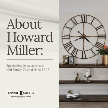 Howard Miller Simon II Tabletop Clock – Brushed Aluminum Finish, White Dial, Roman Numerals, Flat Glass Crystal, Interior Light