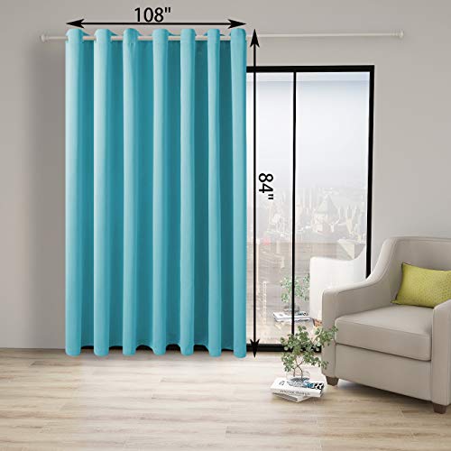 BONZER Room Divider Curtain Total Privacy Wall Screen Partitions | Noise Reducing Wide Blackout Curtains for Bedroom Living Room Shared Room, 84L x 108W Inch (7L x 9W ft), 1 Panel, Teal - color: Teal, size: 108"W x 84"L (Pack of 1)