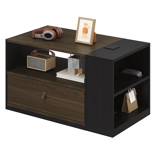FLEXISPOT H7 CAB Mobile File Cabinet with Storage Drawers, Under Desk | File cabinet with storage drawers for office organization. Under desk cabinet for standing desk setup and home office，Walnut - color: Walnut
