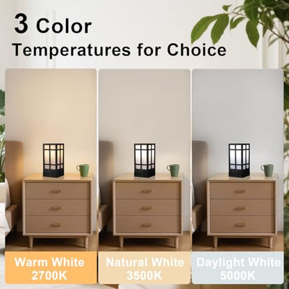 Beside Table Lamp set of 2 with AC Outlet, USB A & C Charging Port,Small Rectangular Nightstand Lamp with Bamboo Linen Shade,LED Bulbs Included,Tabletop Reading Lamp for Living Room/Dorm/Office - color: Pure Black