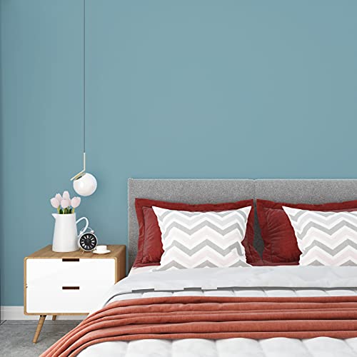 VEELIKE Thick Ocean Blue Contact Paper for Cabinets 24''x118'' Wide Blue Peel and Stick Wallpaper for Bedroom Boys Room Removable Self Adhesive Vinyl Wrap for Kitchen Countertops Desk Furniture Liner - color: Ocean Blue, size: 24" x 118"