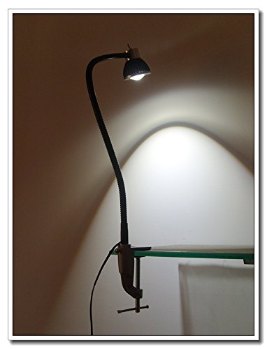 Hersi 5W 35" Flexible Arm Architect Desk Lamp High Bright LED Task Light | Metal Architect LED Clamp, Adjustable Folding Twin-Arm, Clip-on Table Lamp, For Home Office - color: Black