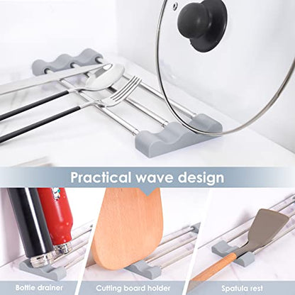 Tomorotec Adjustable Over-The-Sink Kitchen Rack, BPA-Free, Gray | Holds 16.5 Lbs; For Dishcloths, Sponges, and Brushes - Heat-Resistant Stainless Steel with Slim, Expandable Design - color: Light Gray