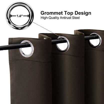 ChrisDowa Blackout Curtains for Bedroom and Living Room 40 Inches Long | 2 Panels Set, Thermal Insulated, Light Blocking, Room Darkening, Grommet, Window Treatment Drapes, Brown, 29 x 40 Inch - color: Brown, size: 29"W x 40"L (Pack of 2)
