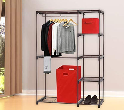Simple Houseware Foldable Closet Laundry Hamper Basket, Red - color: Red