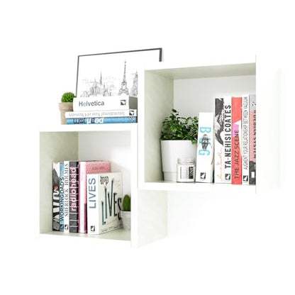 Cube Floating Shelves Set2, Display Shelves Wall Mount 7.75" D x 12.5" W x 12.5" H, (Sea Salt, Square 2 Cubes) - color: Sea Salt, size: Square-Set2